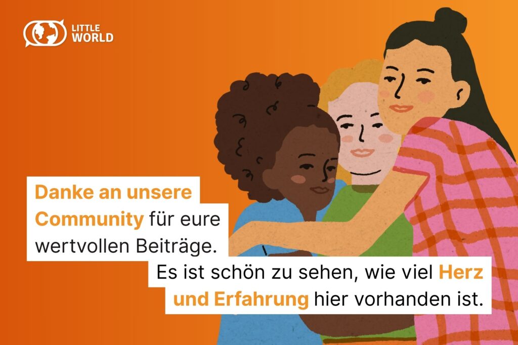 Danke an unsere Community für eure wertvollen Beiträge. Es ist schön zu sehen, wieviel Herz und Erfahrung hier vorhanden ist.